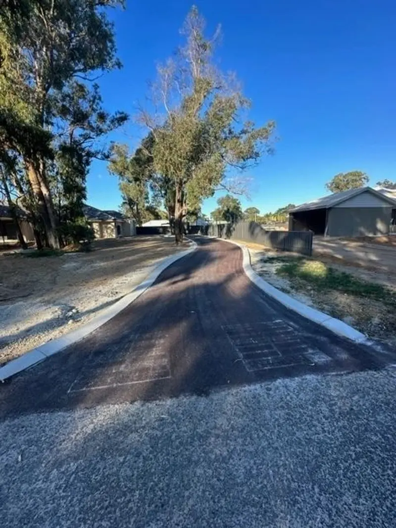 Asphalt shared path through parkland
