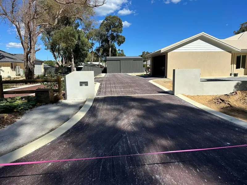 Red asphalt driveway