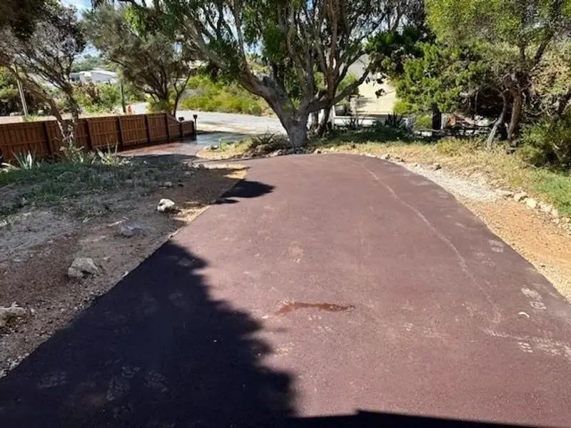 Red asphalt footpath