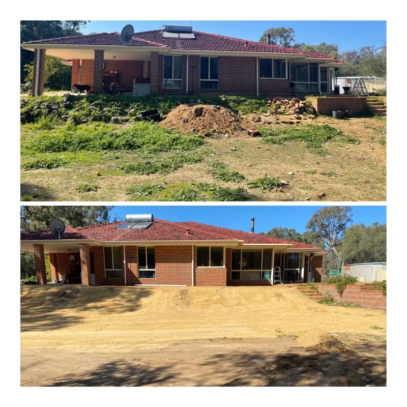 Front of house cleared and levelled
