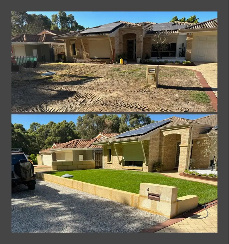 Front yard transformation before and after