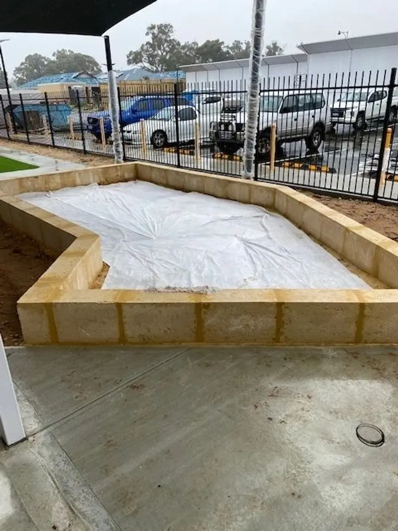 Limestone retained sand pit