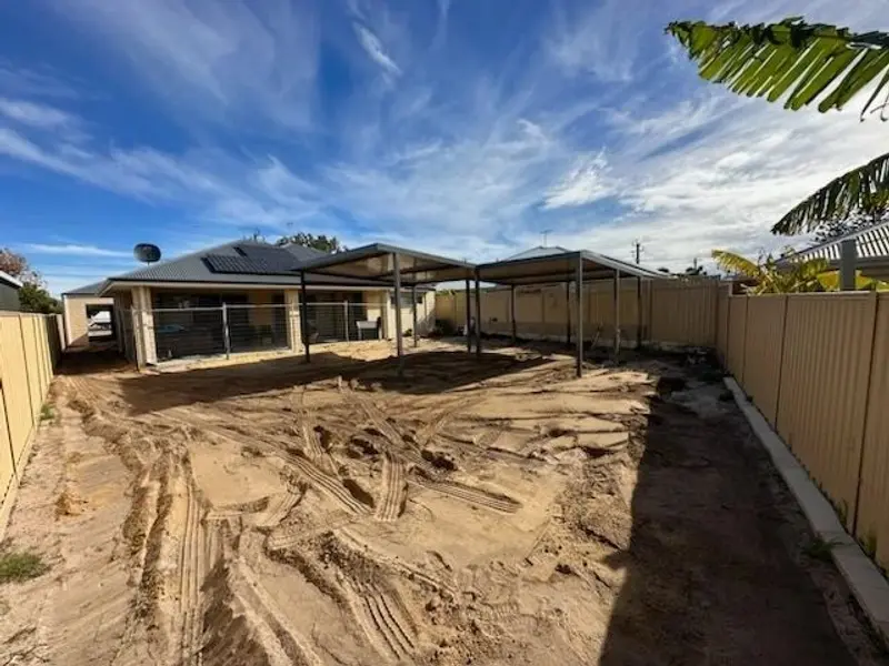 Backyard dug out and levelled sand